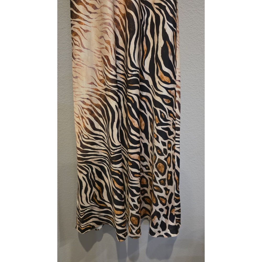 Avec Les Filles Animal Print Halter Maxi Dress Leopard Zebra Tiger Gown 8 - Picture 7 of 16